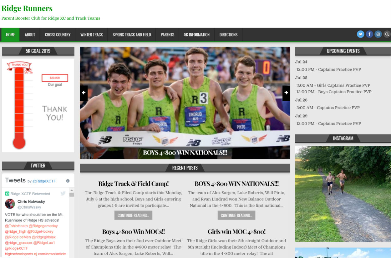 Ridge Runners website screenshot